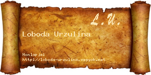 Loboda Urzulina névjegykártya